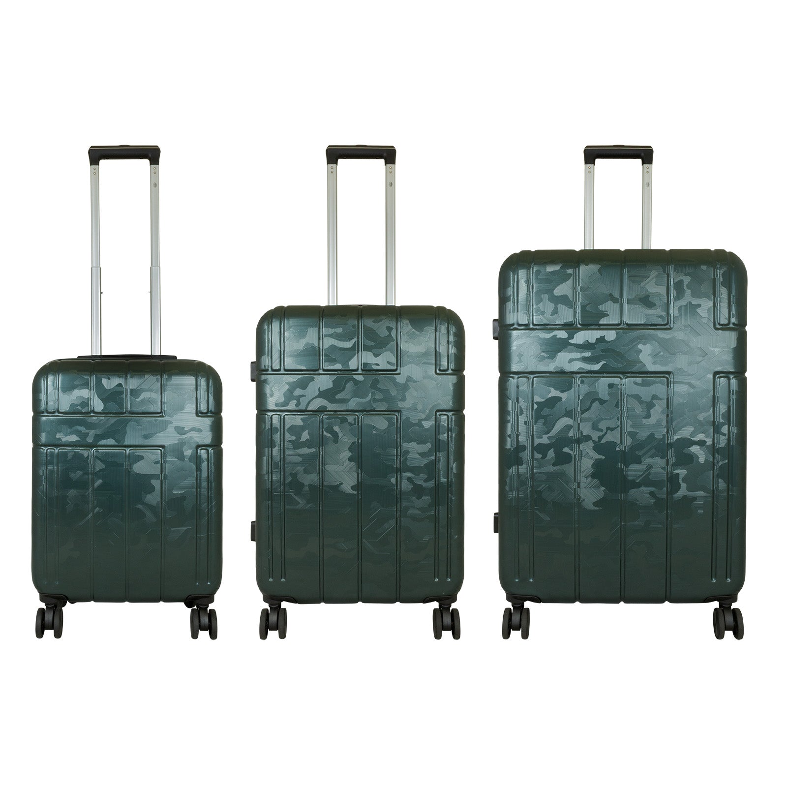 Hartschalen-Kofferset 3tlg Camouflage Flecktarn dunkel-grün