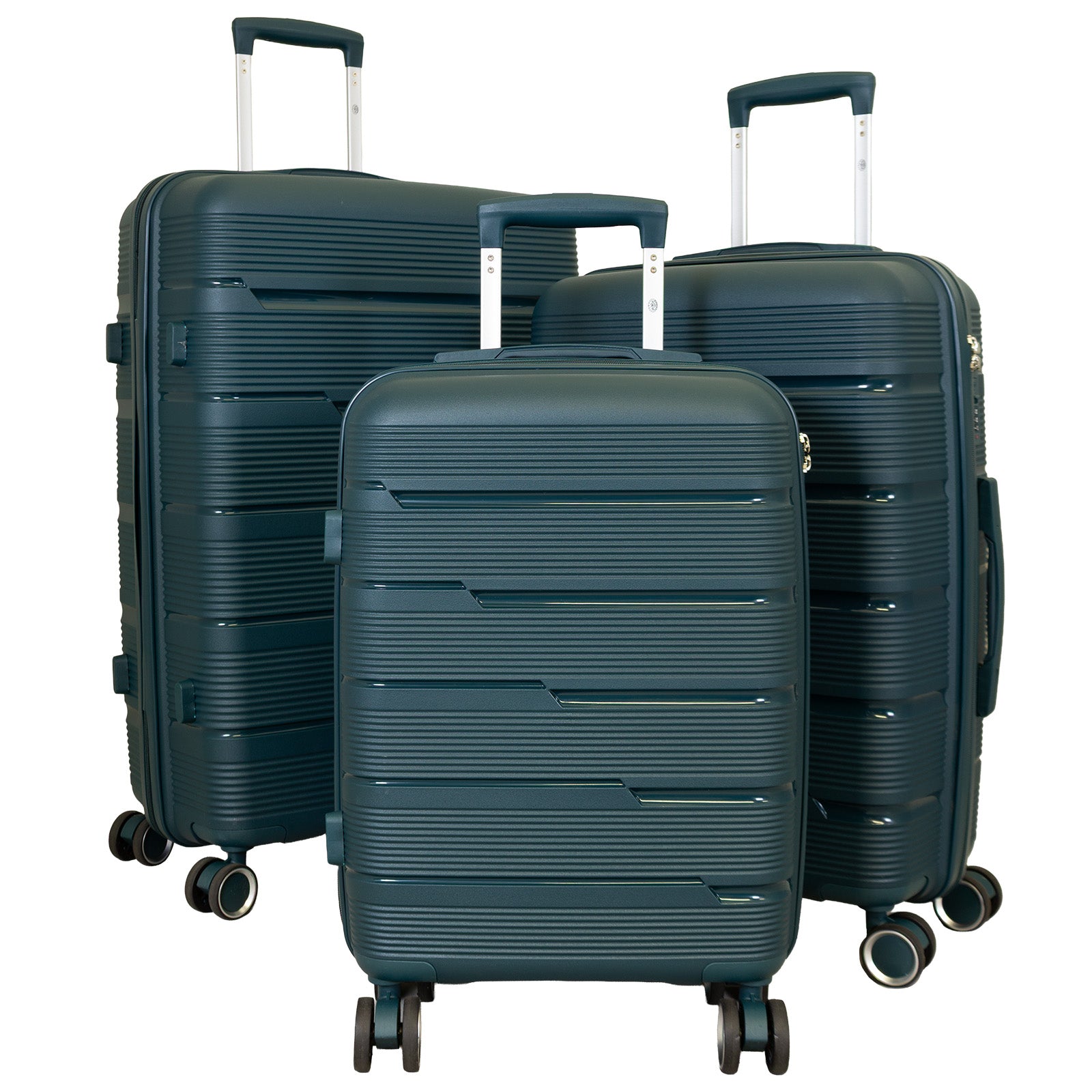 Hartschalen PP Kofferset 3tlg Aruba dunkel-grün
