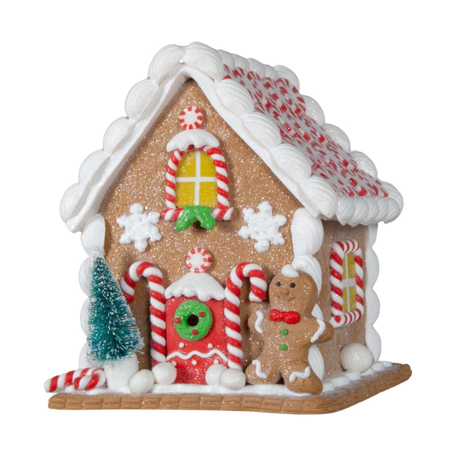 LED Lebkuchenhaus 14cm braun