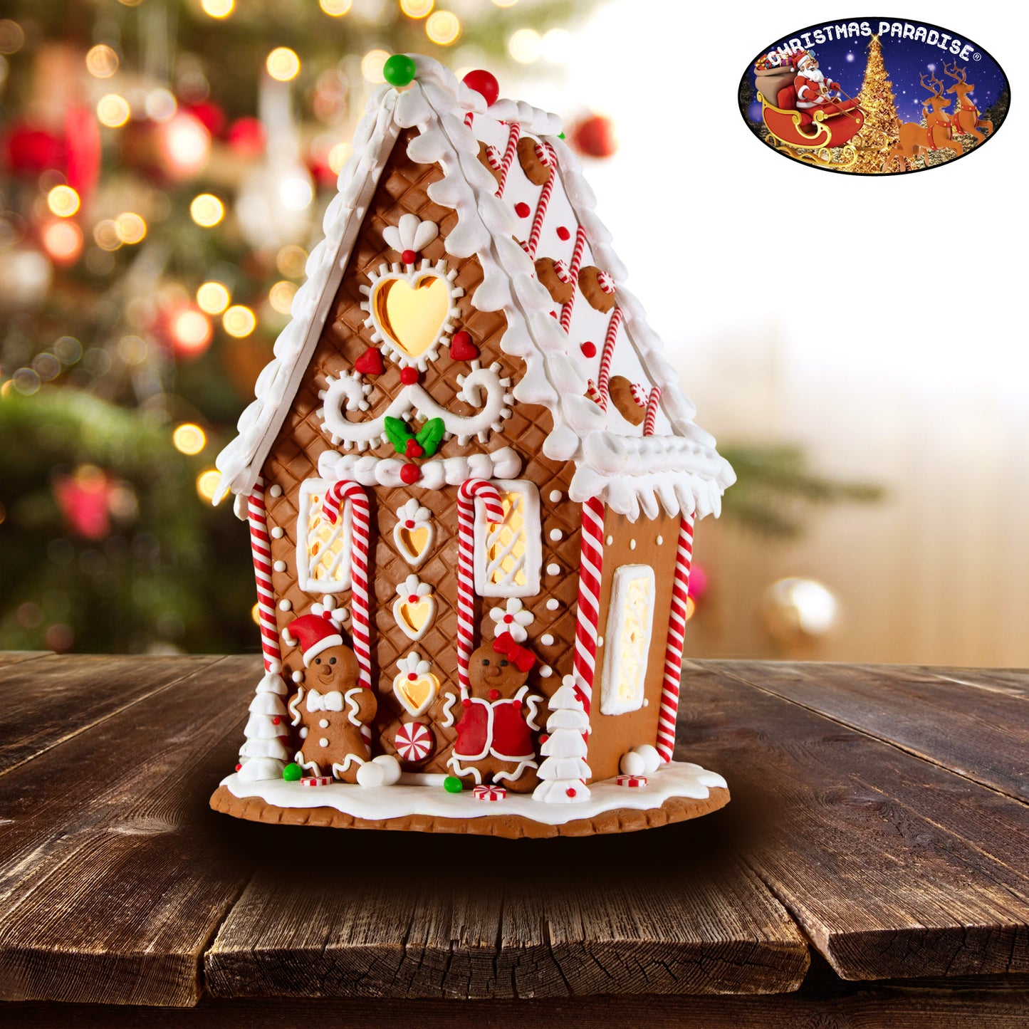 LED Lebkuchenhaus 23cm bunt