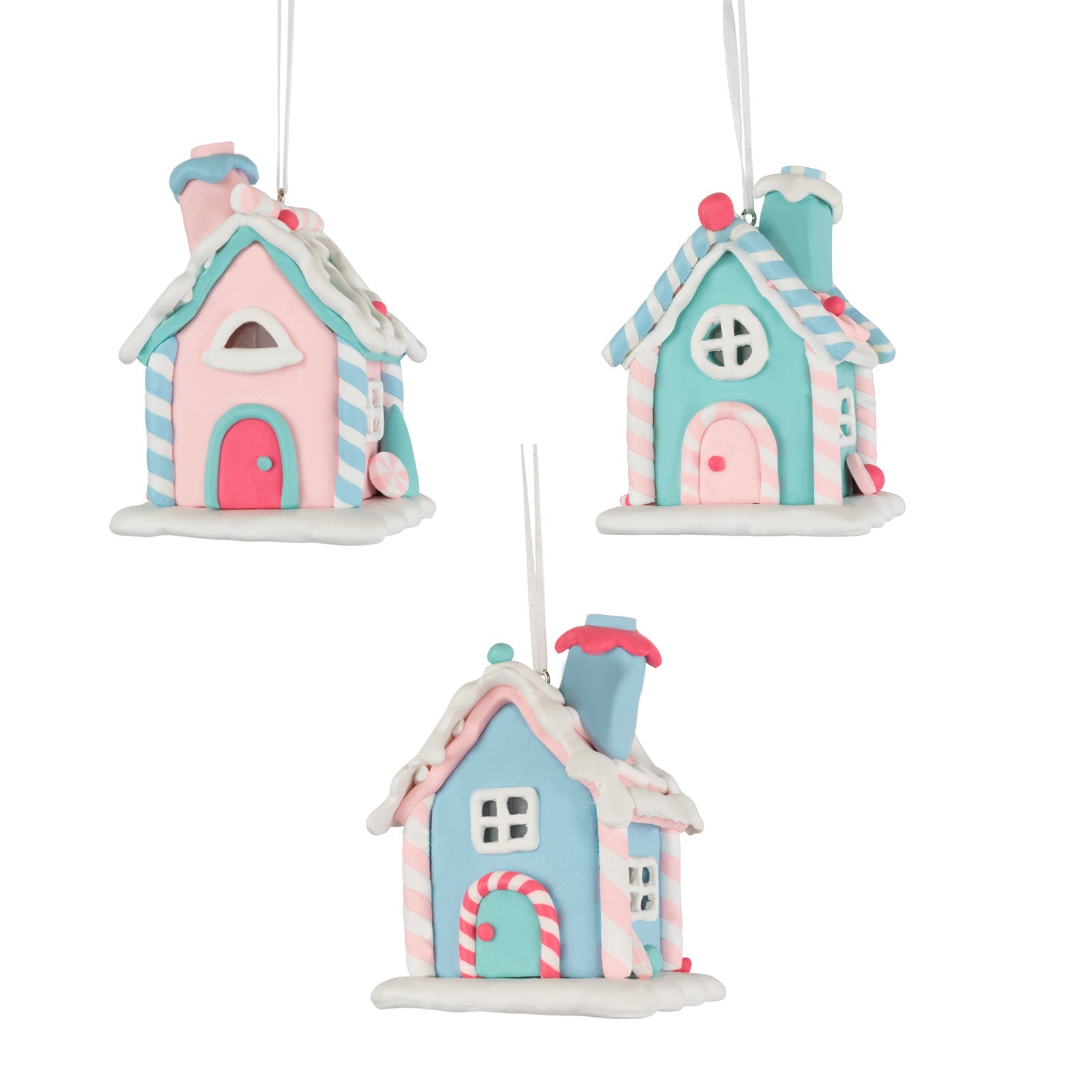 Lebkuchenhaus Baumschmuck 8cm, 3 Designs, 24er Set