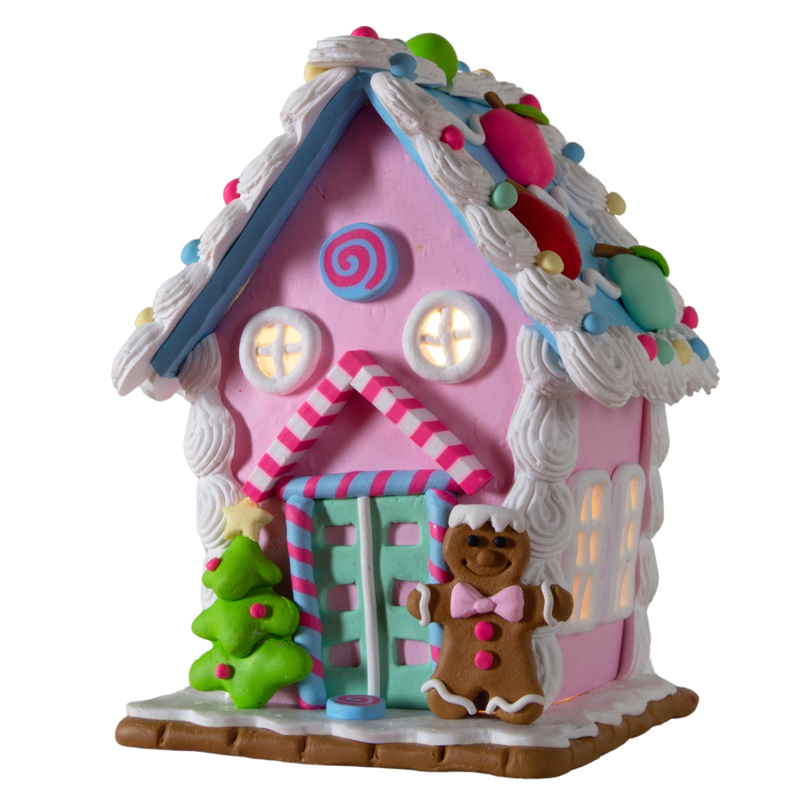 LED Lebkuchenhaus 10cm, 3er Pack mit 3 Designs