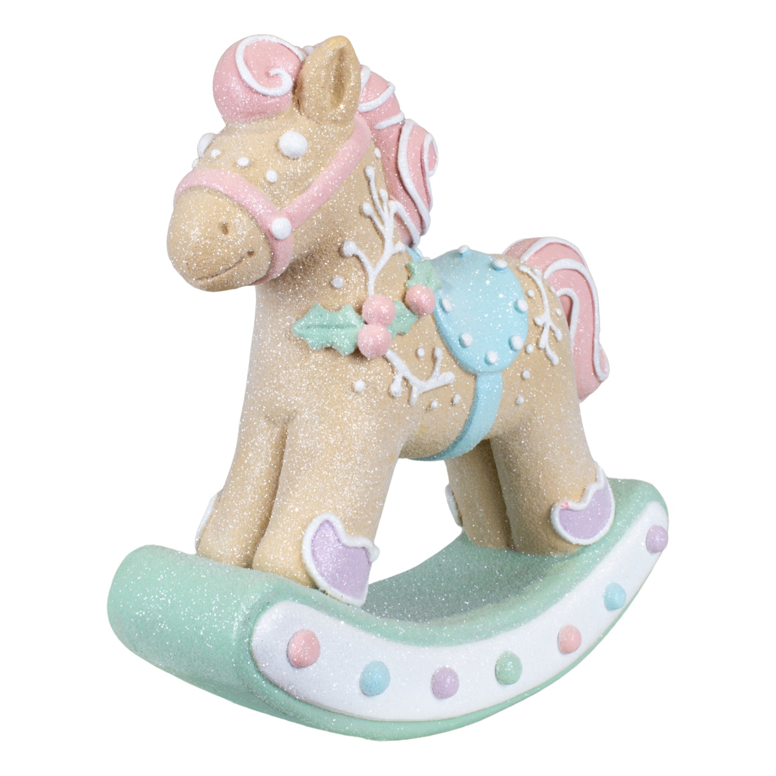 Dekofigur Schaukelpferd im Lebkuchenstil 22cm