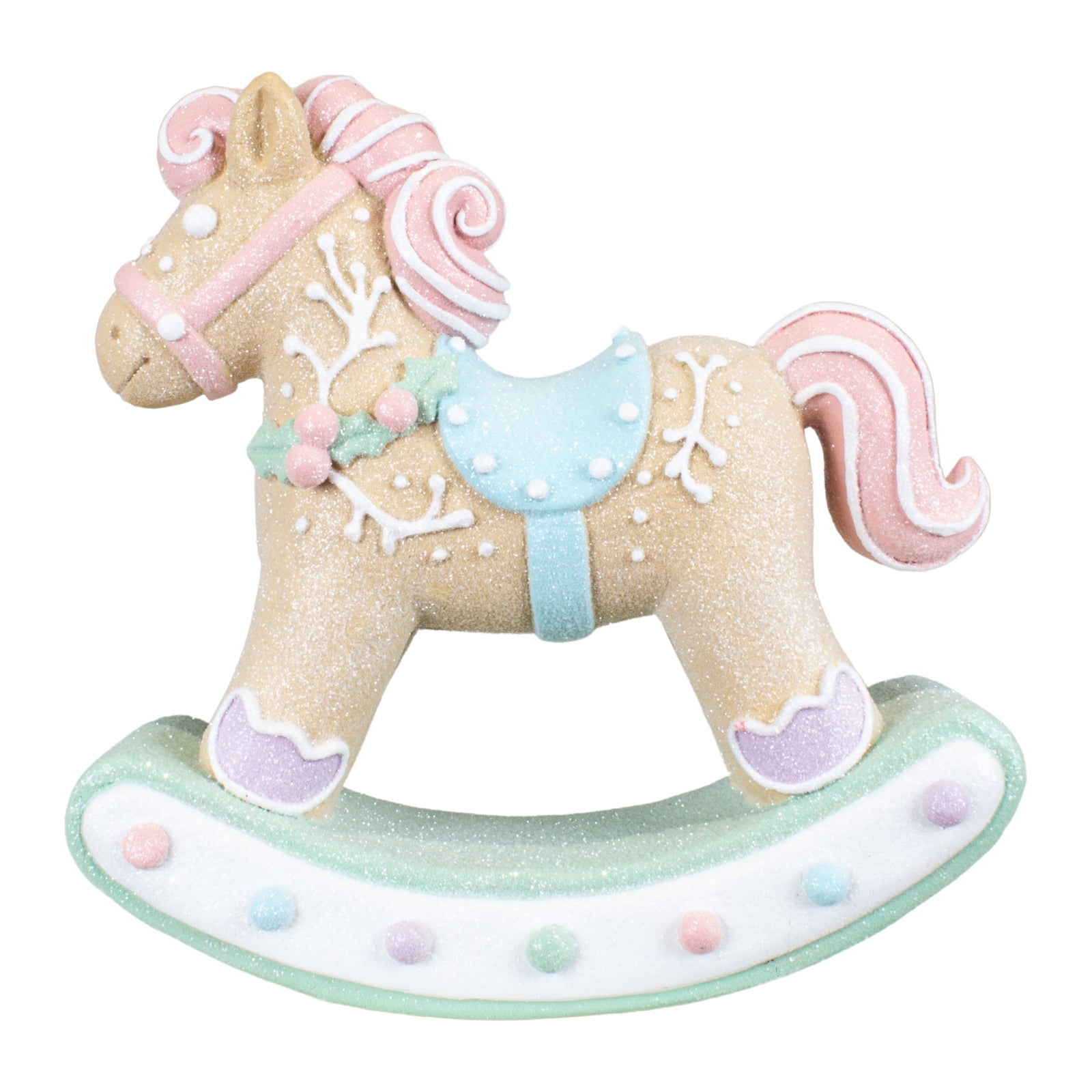 Dekofigur Schaukelpferd im Lebkuchenstil 22cm