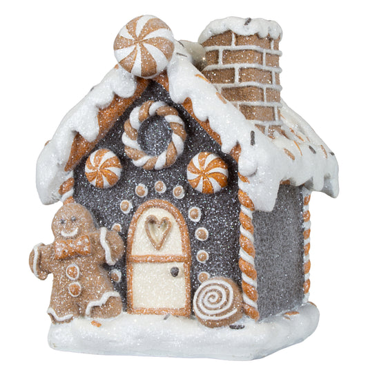 Lebkuchenhaus 12cm dunkelgrau