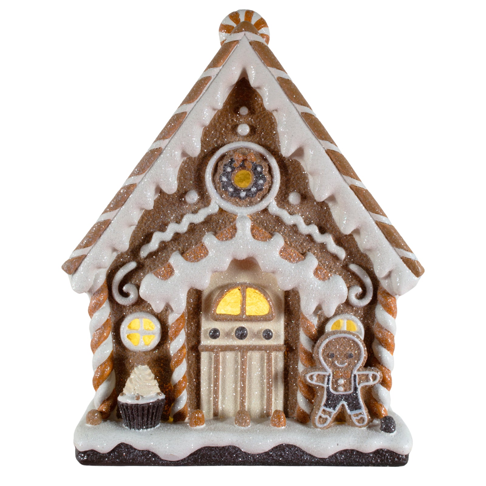 LED Lebkuchenhaus 25cm braun