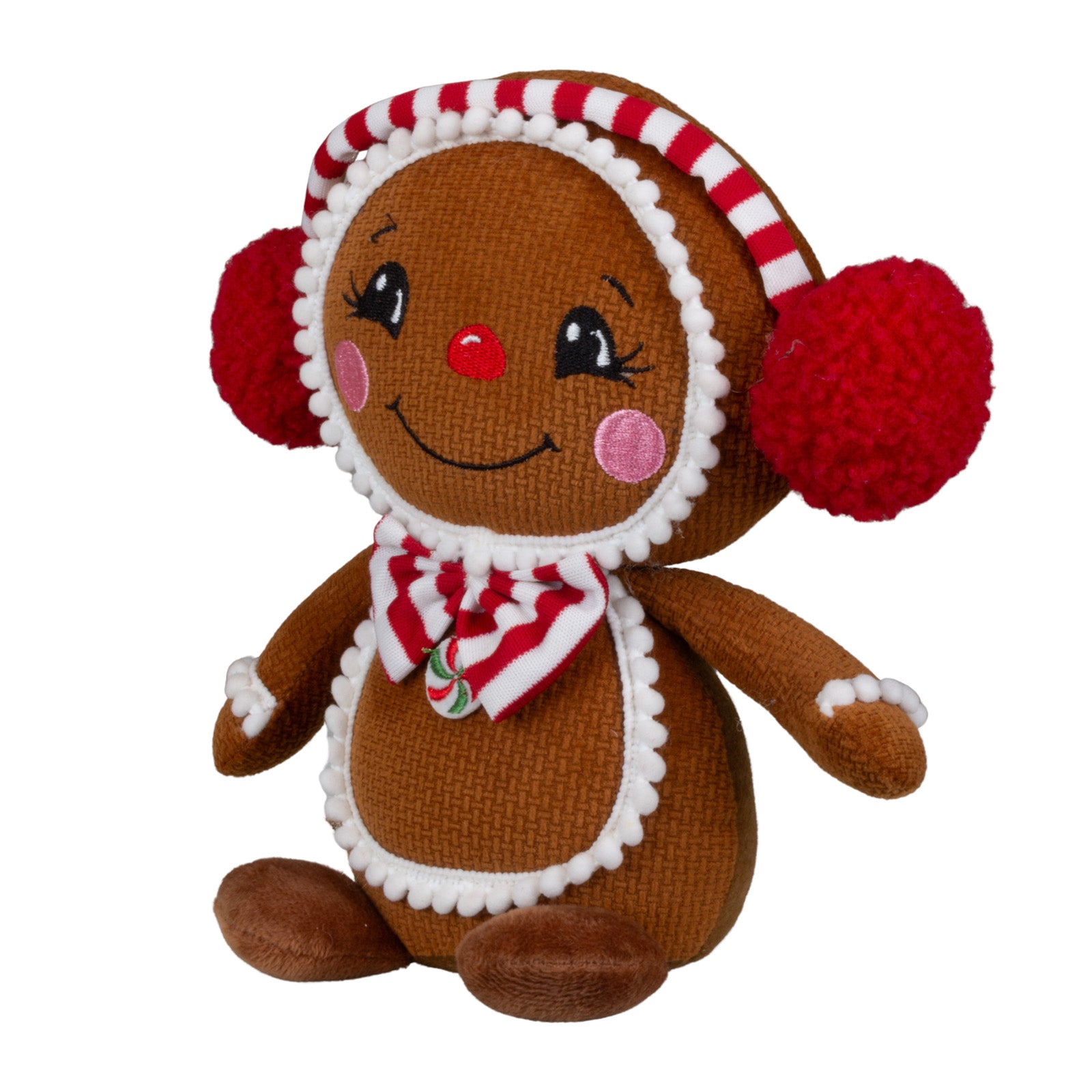 Lebkuchenfiguren im 2er Set Weihnachtsdeko aus Stoff 22cm sitzend