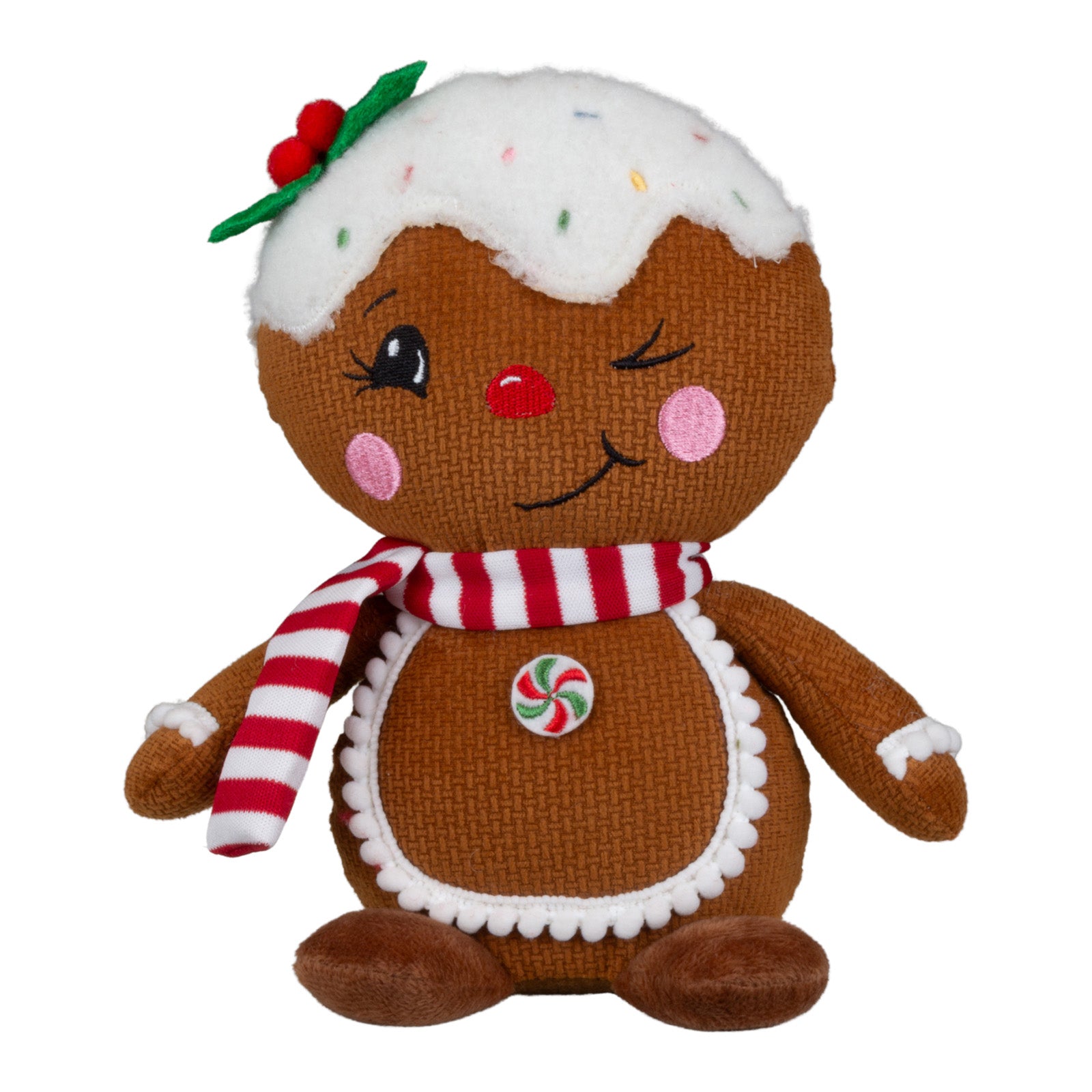 Lebkuchenfiguren im 2er Set Weihnachtsdeko aus Stoff 22cm sitzend