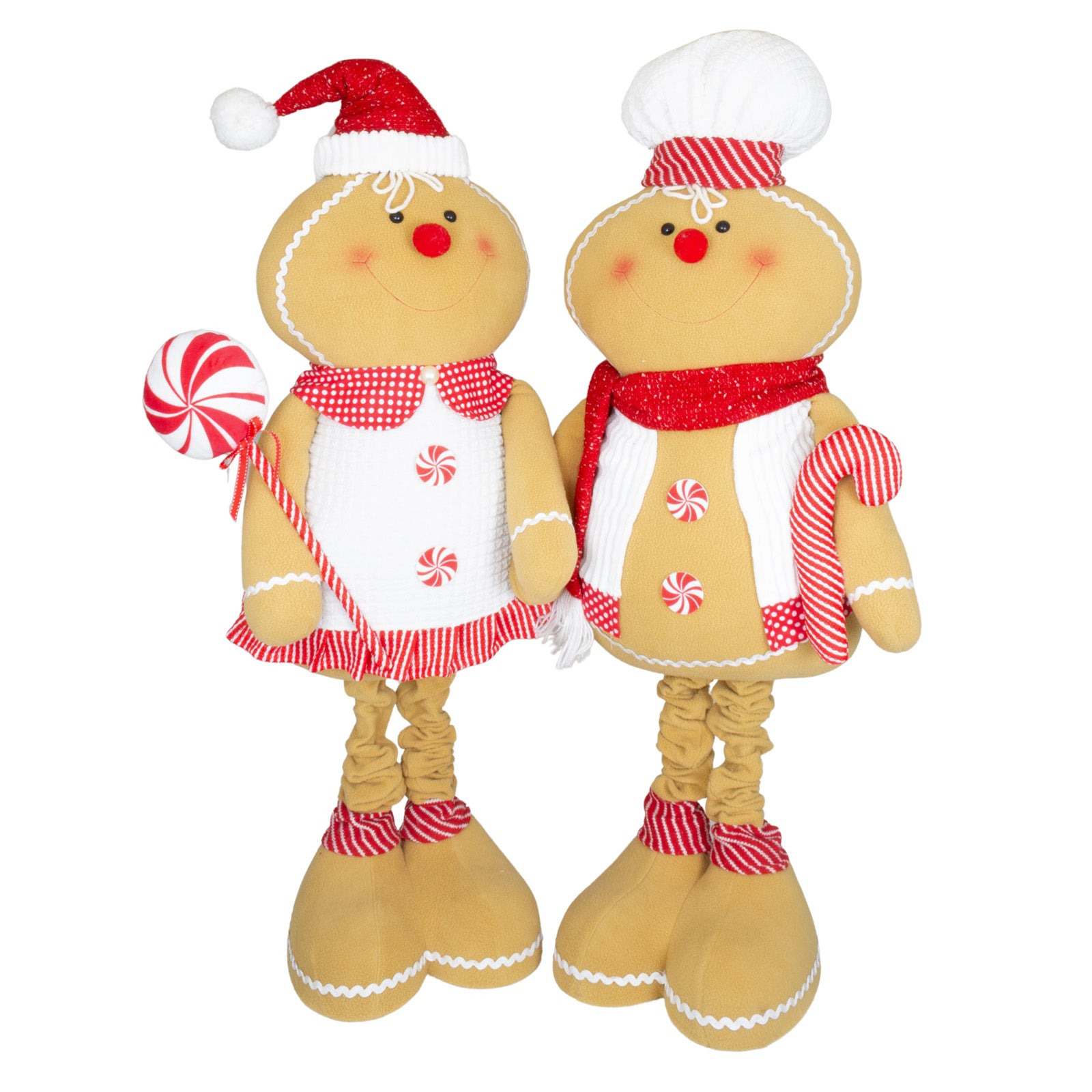 Lebkuchenfigur ausziehbar 75-136cm (96-160cm) Dekofigur 2 Designs mit Zuckerstange