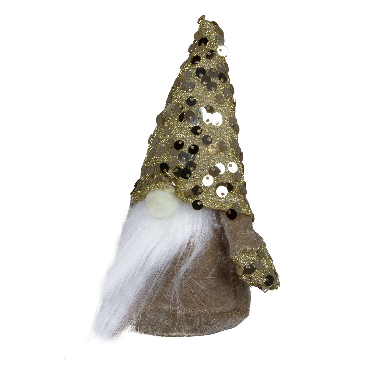 Wichtel stehend 15 cm in 2 Designs, Dekofigur Gnom mit glitzernden Pailletten in Gold & Silber.