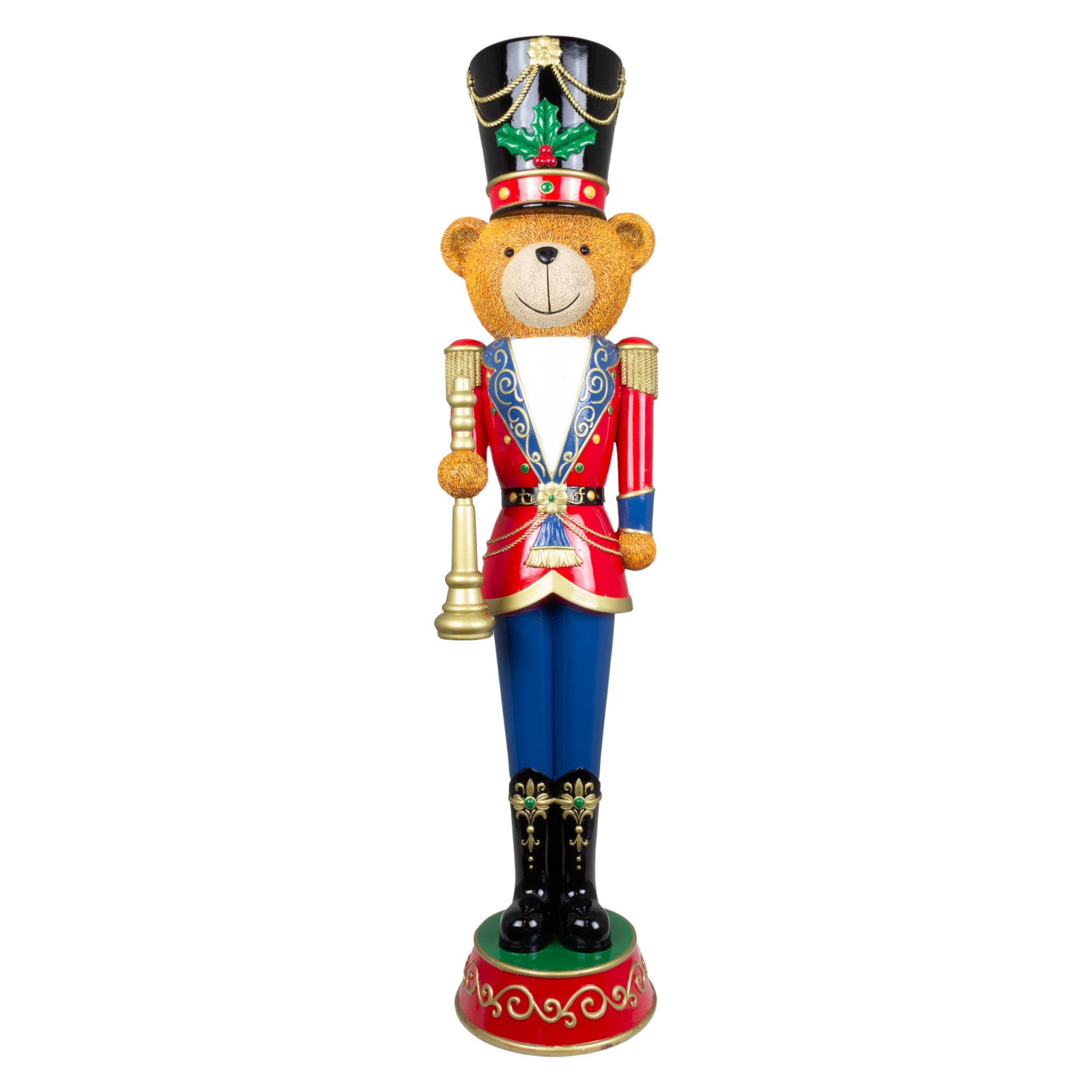 Deko Nussknacker Bär Weihnachtsfigur in Soldatenuniform 73 cm