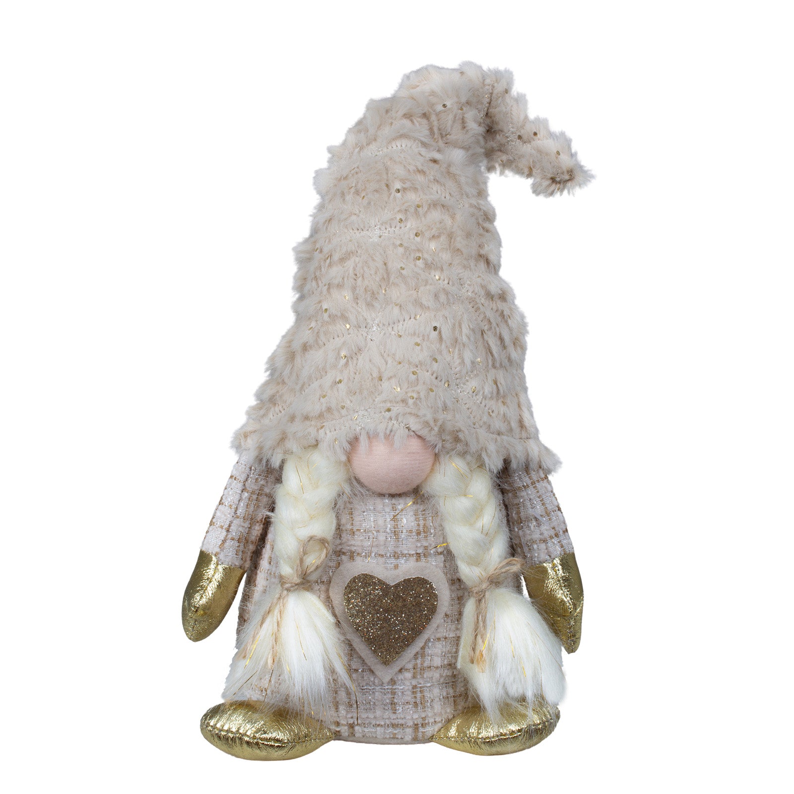 Wichtel, 2 Designs, 34cm sitzend Dekofigur mit Goldakzenten