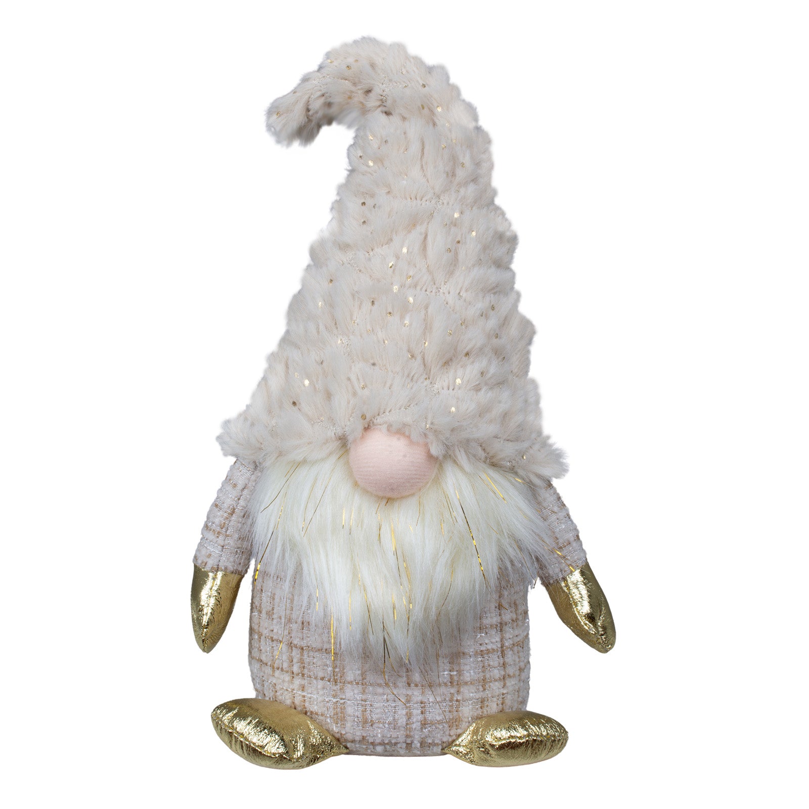 Wichtel, 2 Designs, 34cm sitzend Dekofigur mit Goldakzenten