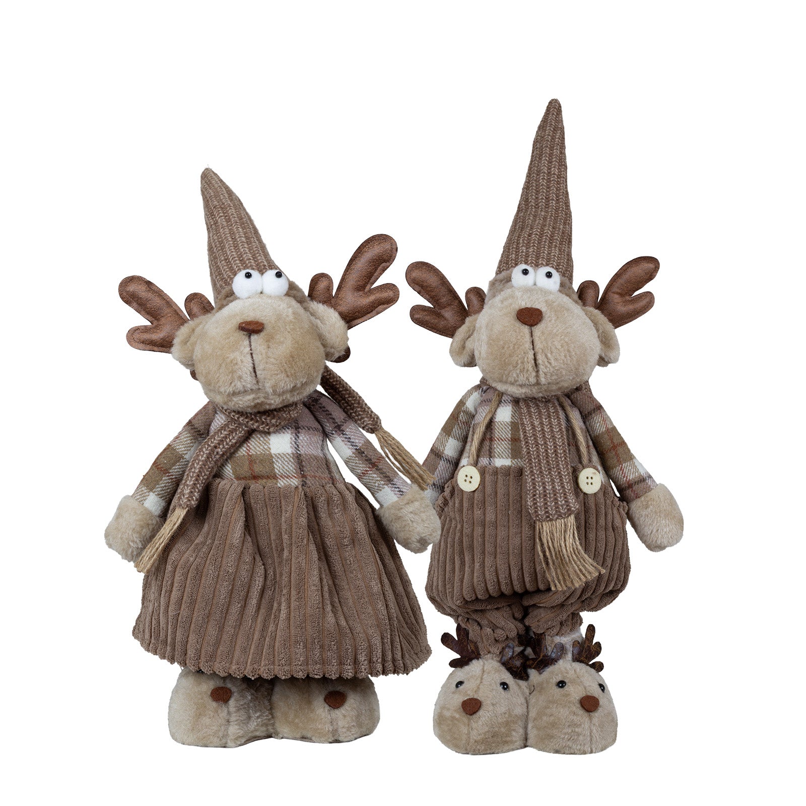 Elch mit Teleskopbeinen 59-68cm – 2 Designs, Handgefertigt