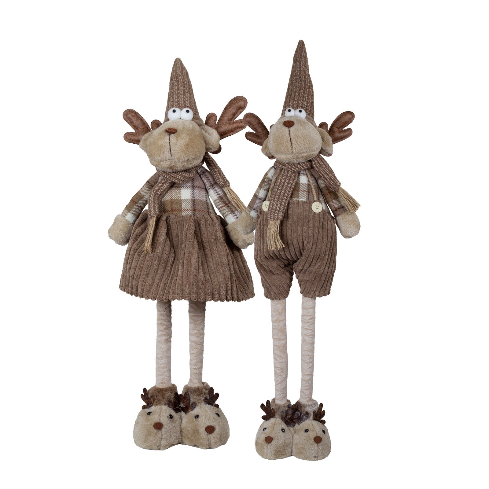 Elch mit Teleskopbeinen 59-68cm – 2 Designs, Handgefertigt