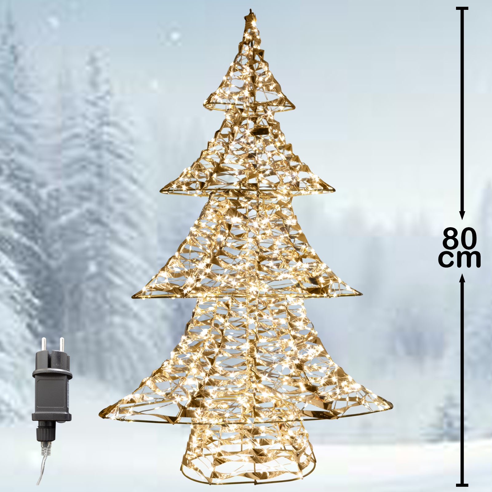 LED Weihnachtsbaum 80cm – mit Timerfunktion