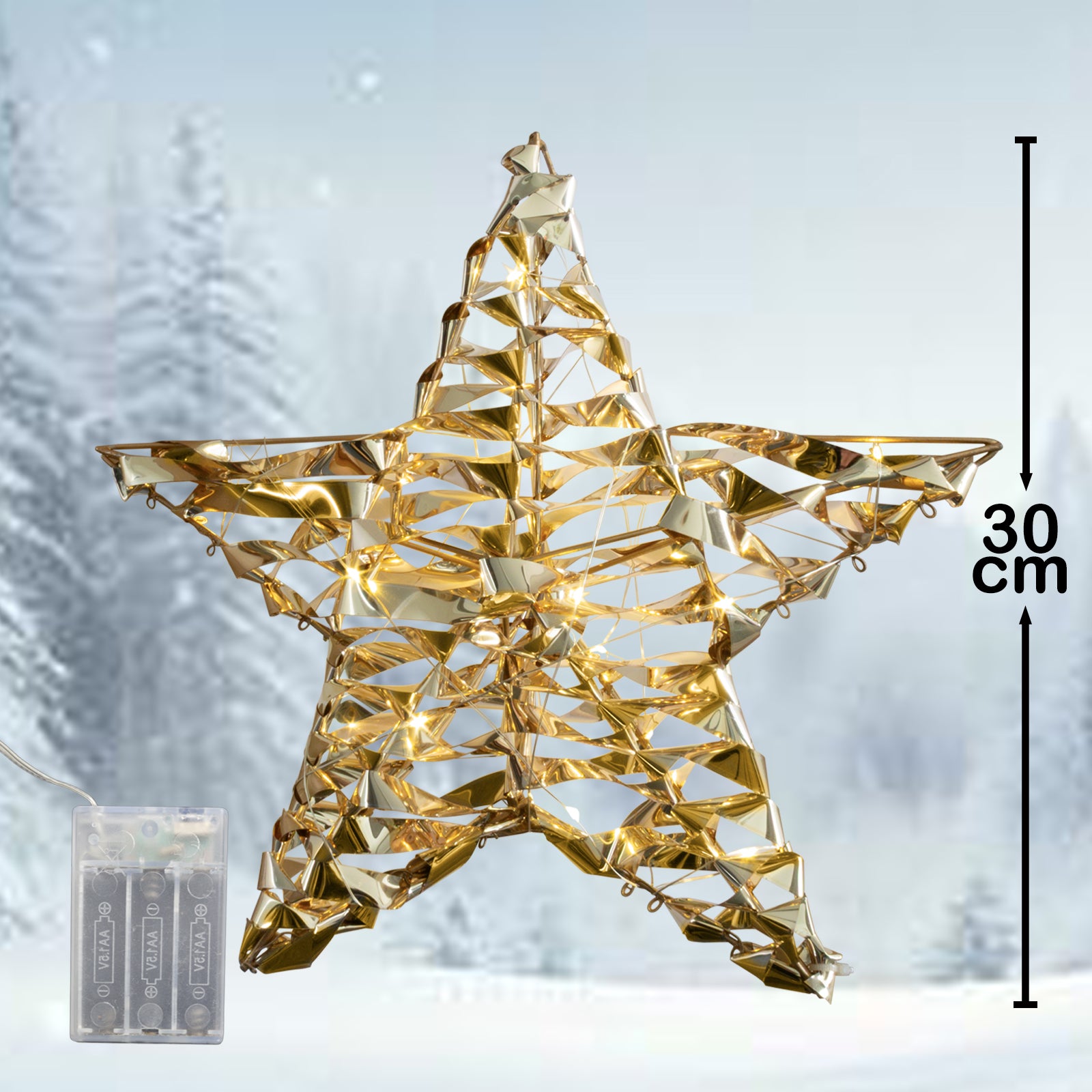 LED Stern Weihnachtsstern warmweiß - Farbe gold