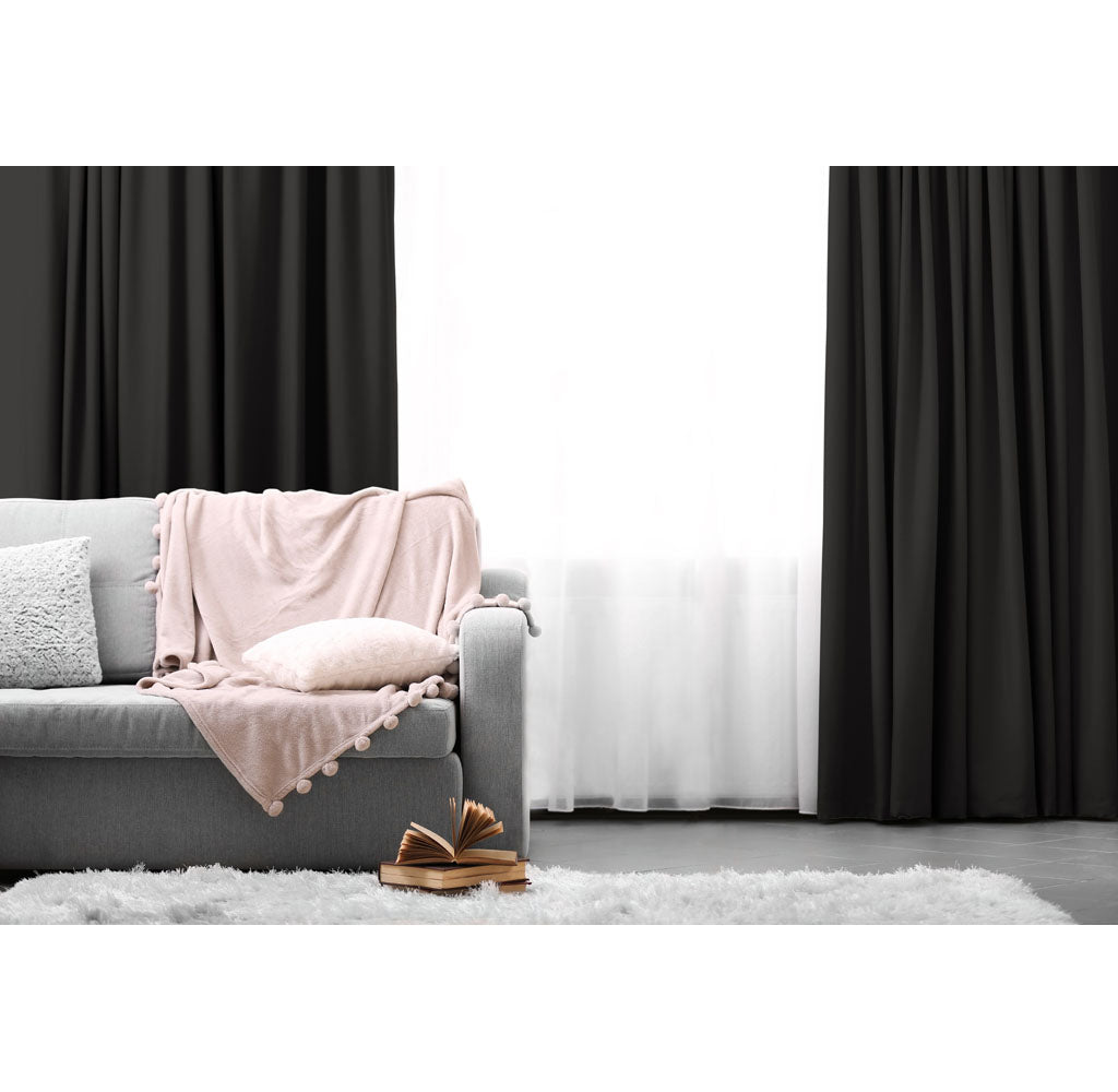 Doppelpack Verdunkelungsvorhang mit Haken, 150x250cm