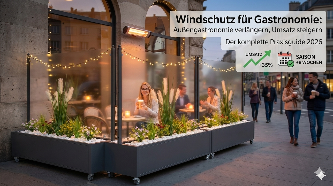 Windschutz für Gastronomie:  Außengastronomie verlängern, Umsatz steigern