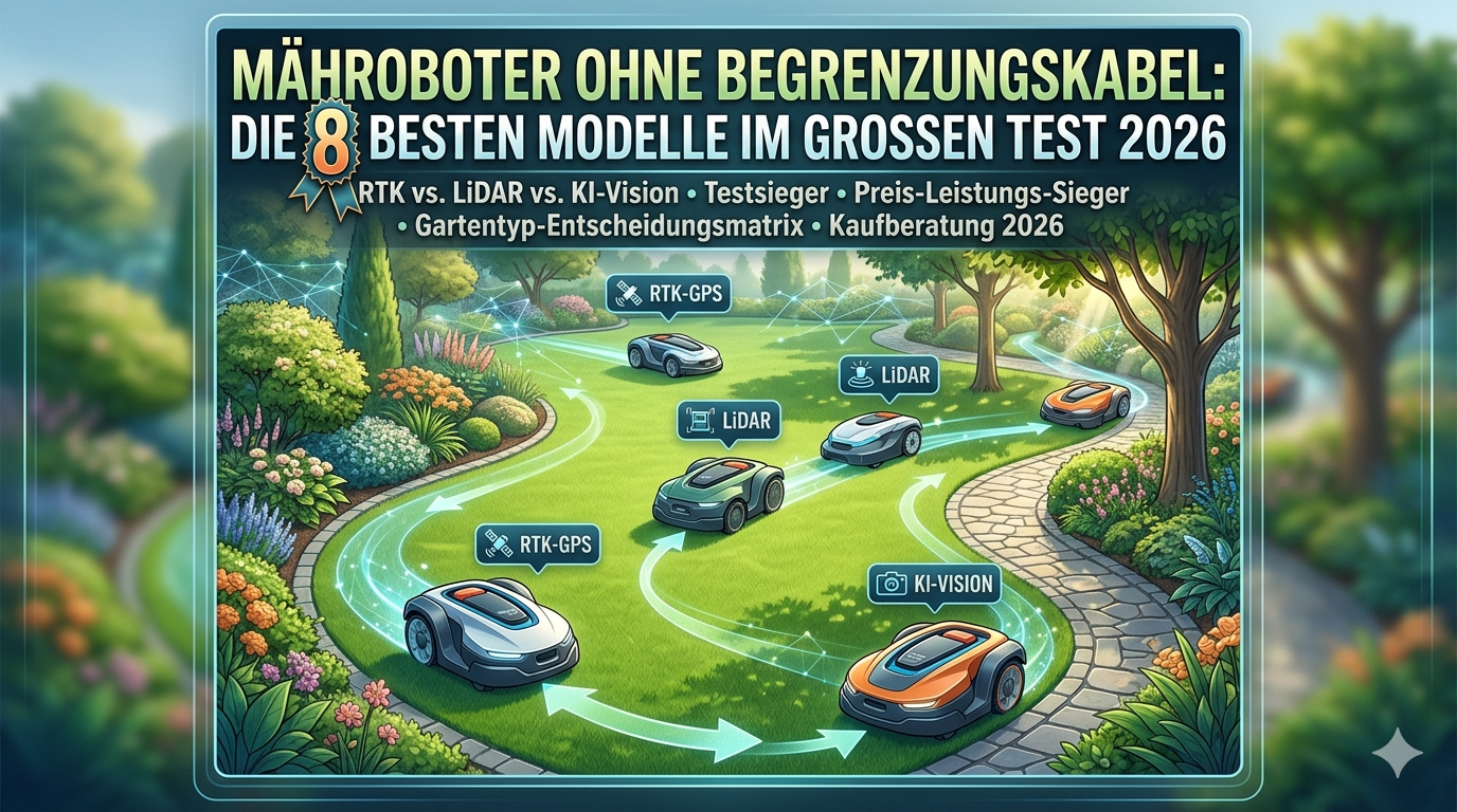 Mähroboter ohne Begrenzungskabel Test 2026: Die 8 besten Modelle im großen Vergleich