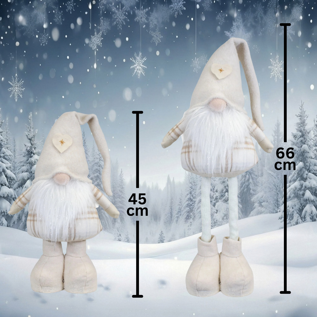Christmas Gonks with Telescopic Legs 45–66cm (60-80cm), 2 Designs | Christmas Decoration