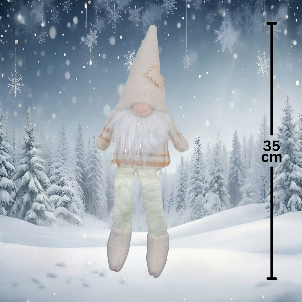 Weihnachtswichtel 20cm(35cm) Kantenhocker 2 Designs sitzend, 2 Stück | Weihnachtsdekoration
