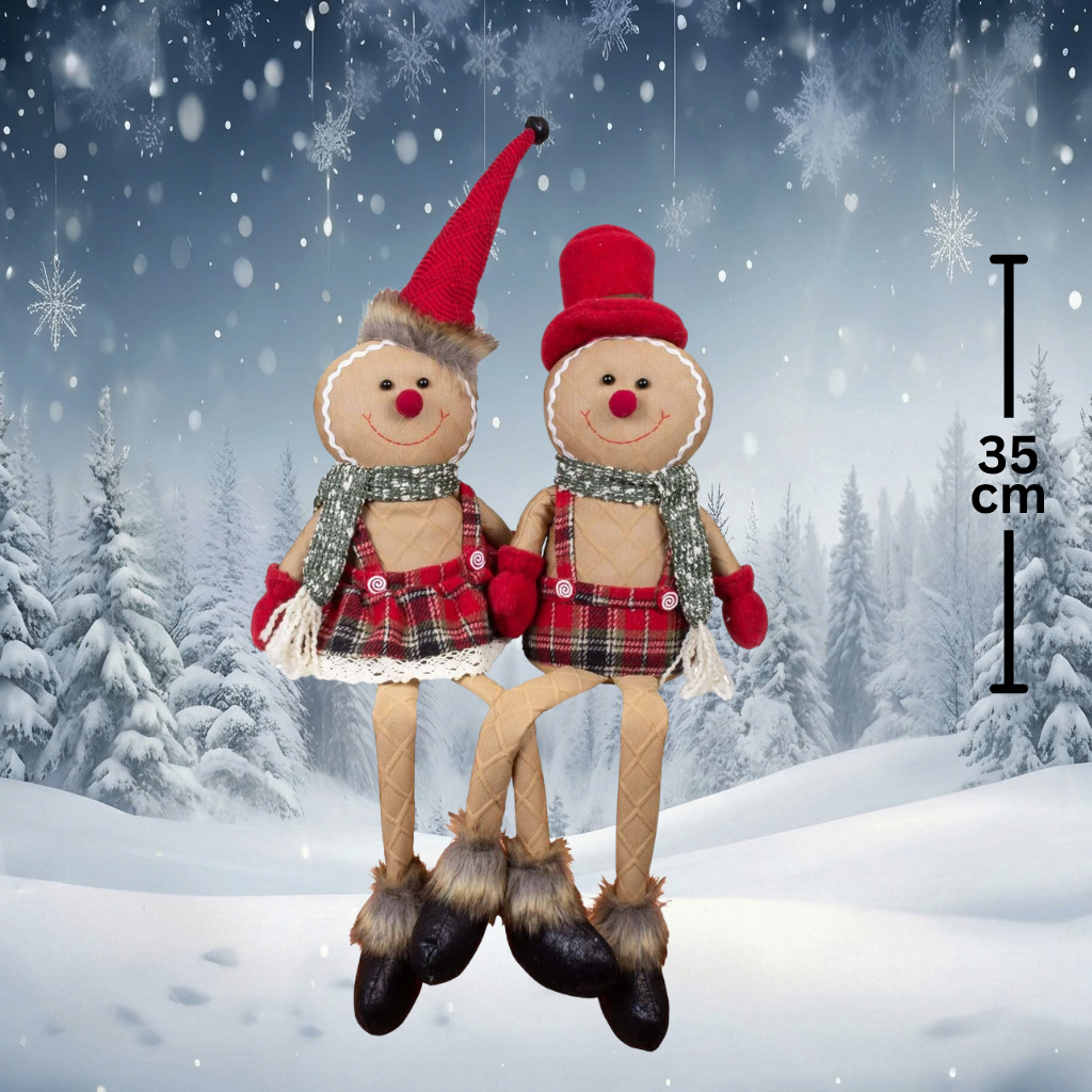 Gingerbread figures, 2 designs, 35cm (70cm) shelf sitters, 2 pieces