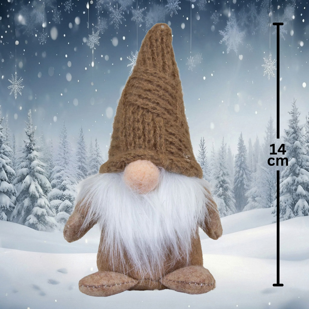 Christmas Elf 14 cm, 4 Designs sitting, Set of 4 brown | Christmas Decoration