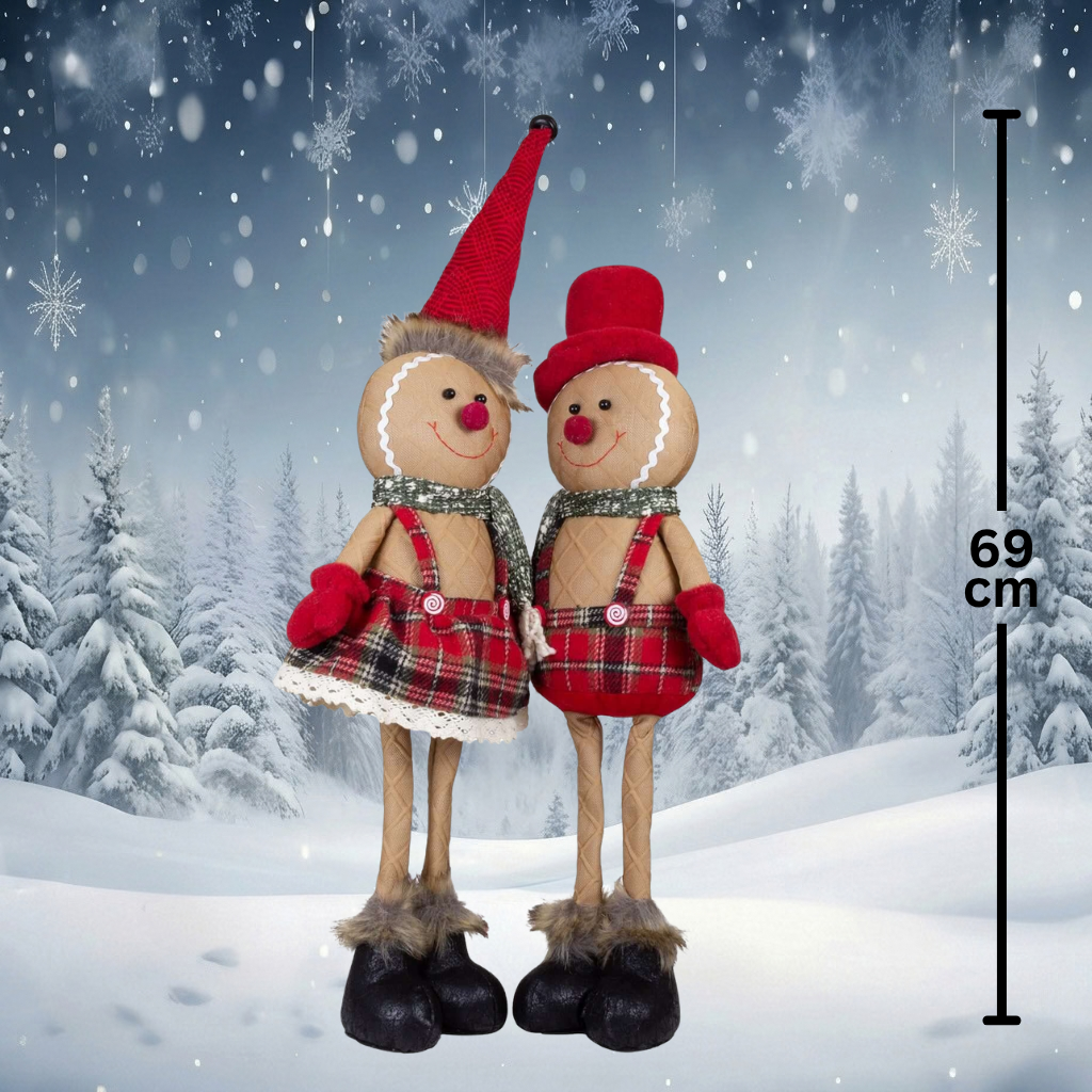 Lebkuchenfiguren, 2 Designs, 55cm (69cm) stehend, 2 Stück
