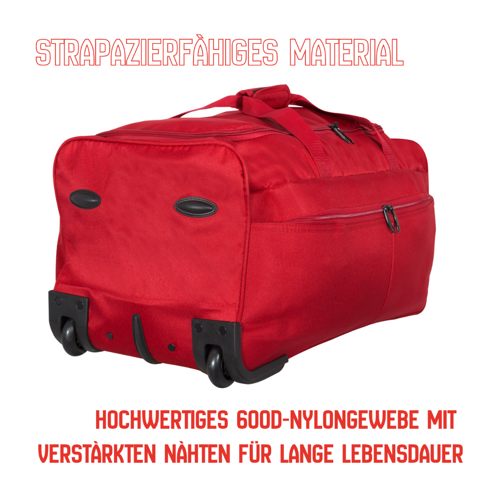 Trolleytasche mit 2 Rollen Reisetasche Weekender 70 Liter schwarz blau grün