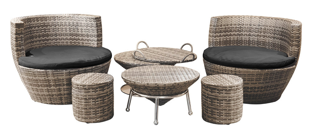 Gartenmöbelset 9tlg Farbe Light Sand / inkl.Schutzhülle