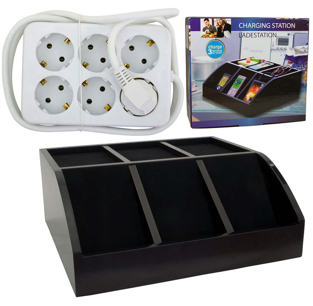 Schreibtisch-Organizer Smartphone Ladestation