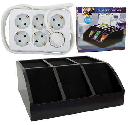 Schreibtisch-Organizer Smartphone Ladestation
