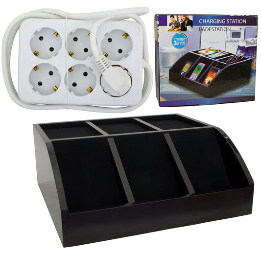Schreibtisch-Organizer Smartphone Ladestation