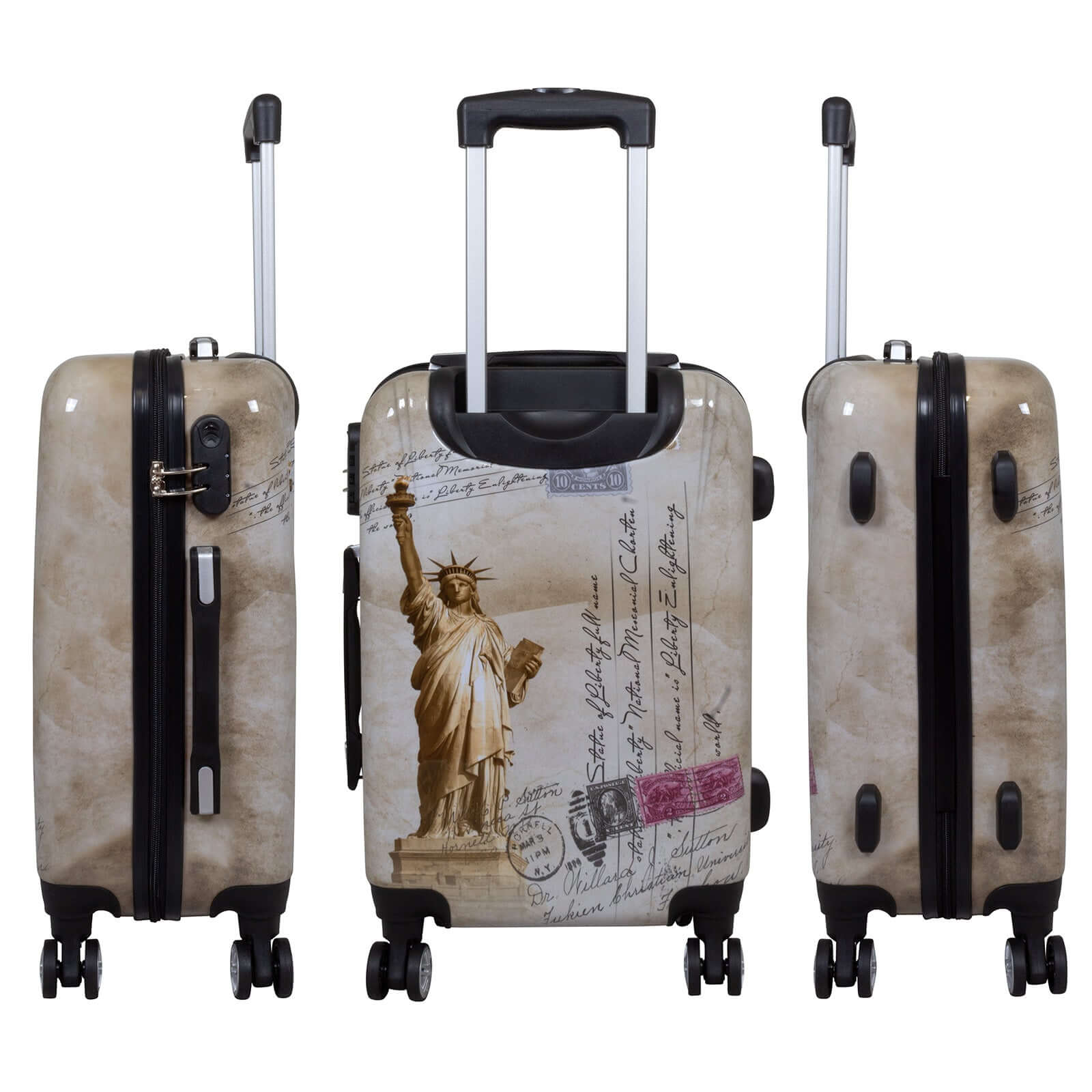 Motivkoffer und Kofferset 3tlg New York Freiheitsstatue