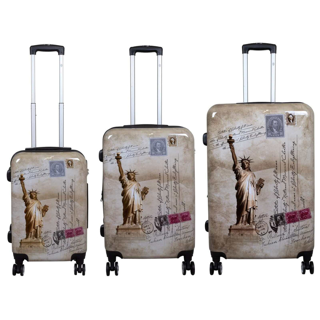 Motivkoffer und Kofferset 3tlg New York Freiheitsstatue