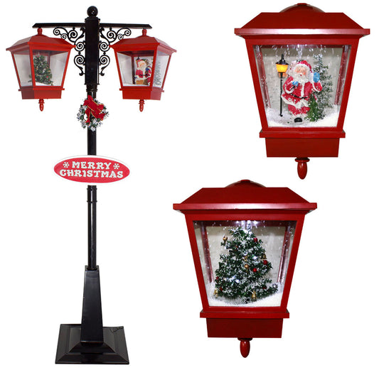 Schneiende LED Doppel-Standlaterne schwarz-rot