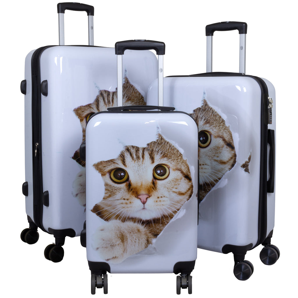 Motivkoffer Design Katze – Reisekoffer mit Motiv – Hartschale ABS/Polycarbonat – S M L – leicht & robust