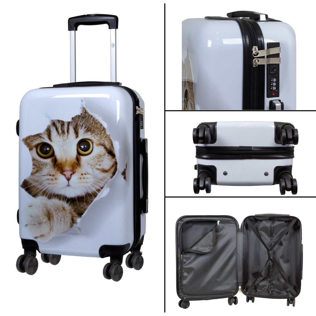 Motivkoffer Design Katze – Reisekoffer mit Motiv – Hartschale ABS/Polycarbonat – S M L – leicht & robust