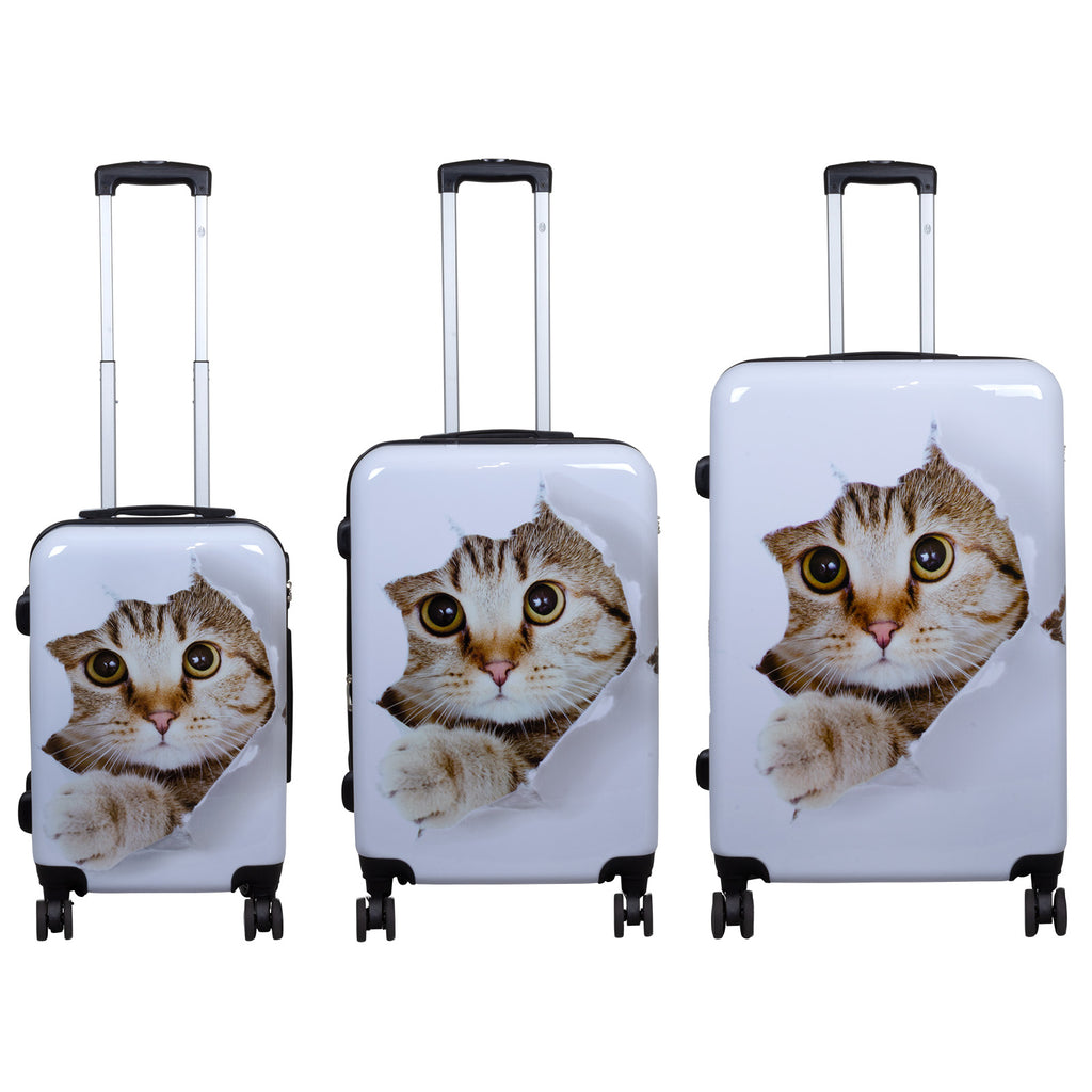 Motivkoffer Design Katze – Reisekoffer mit Motiv – Hartschale ABS/Polycarbonat – S M L – leicht & robust