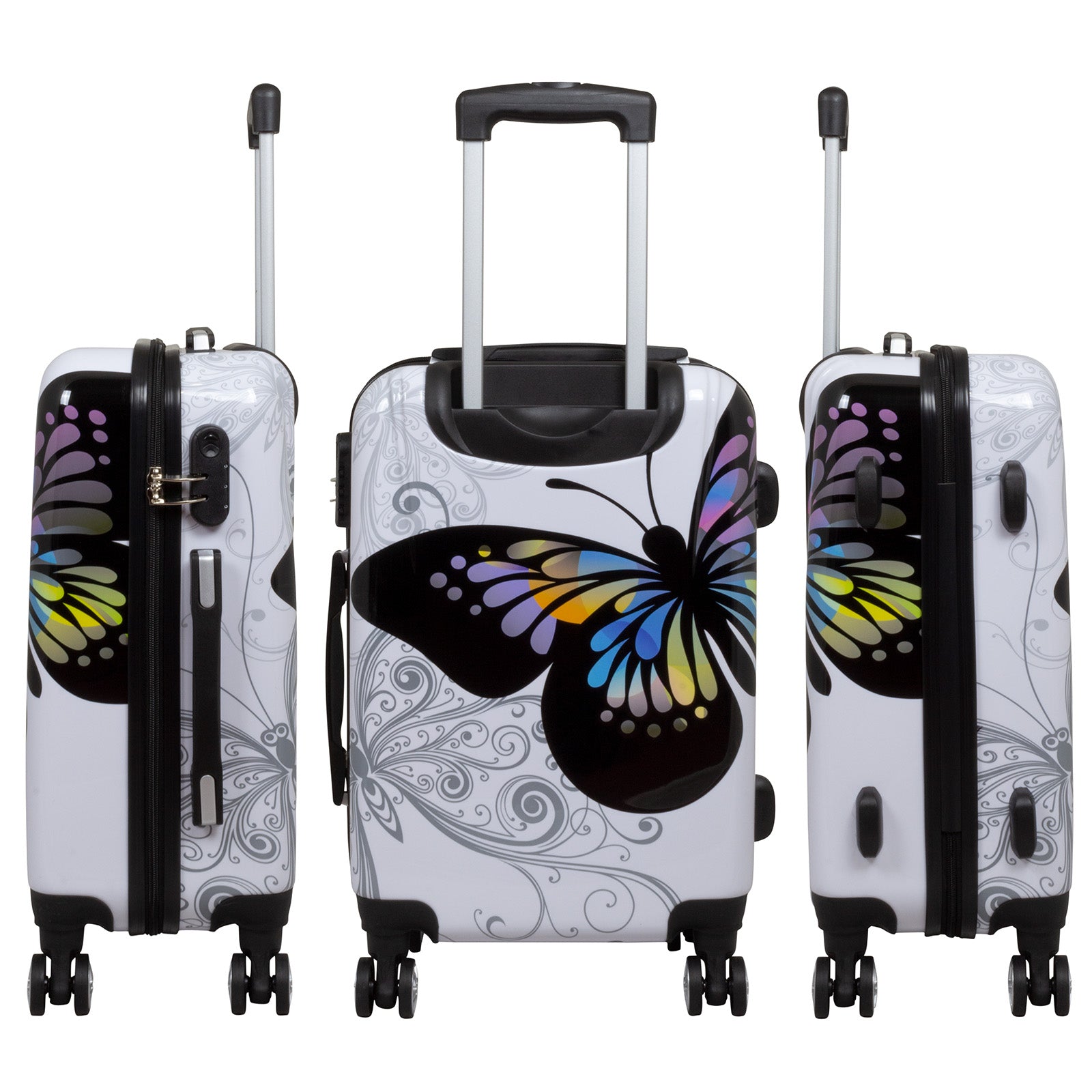 Polycarbonat Koffer- und Kofferset 3tlg Butterfly