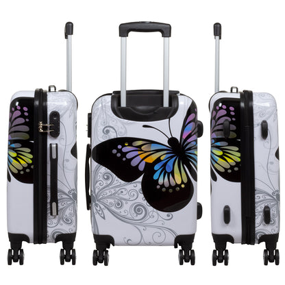 Polycarbonat Koffer- und Kofferset 3tlg Butterfly