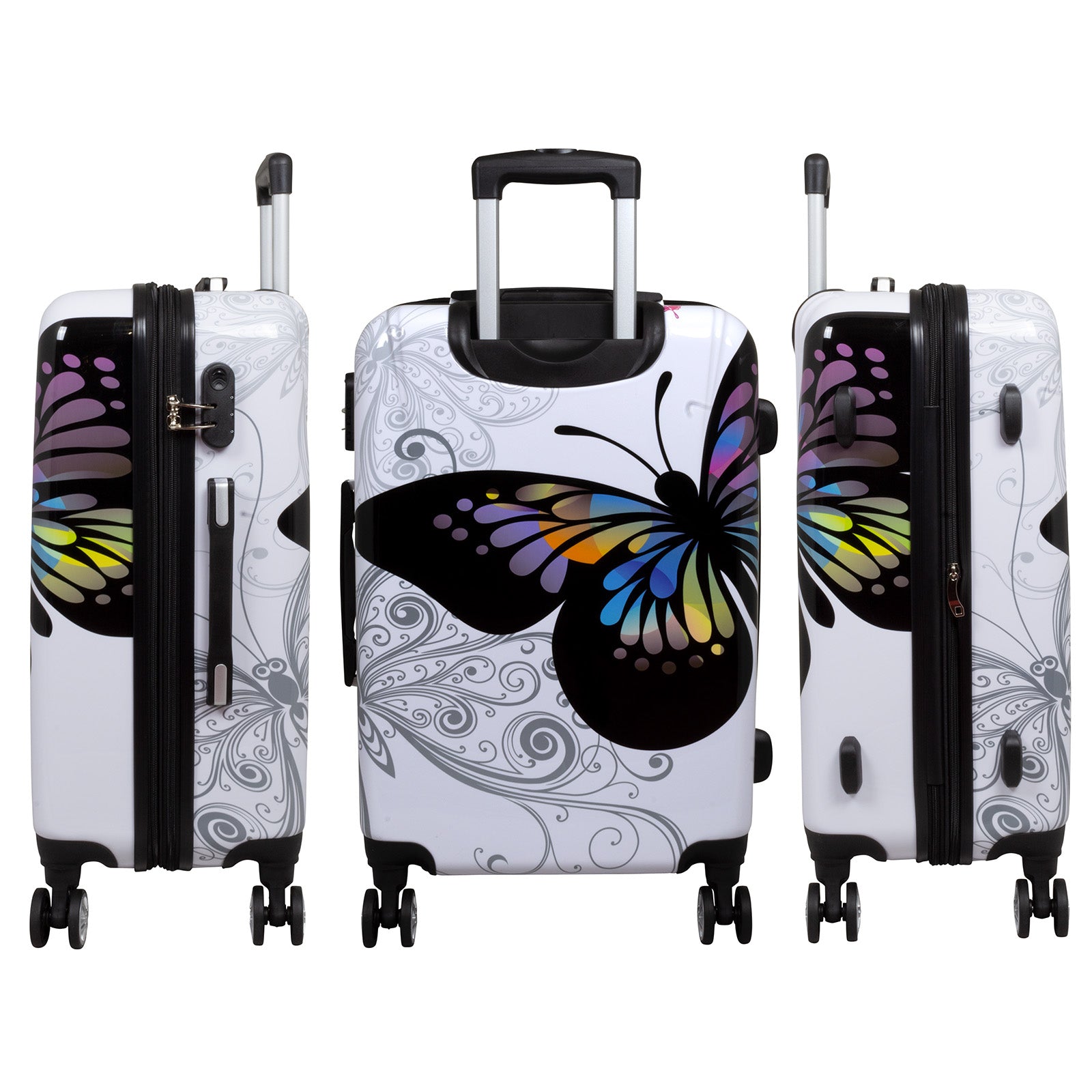 Polycarbonat Koffer- und Kofferset 3tlg Butterfly