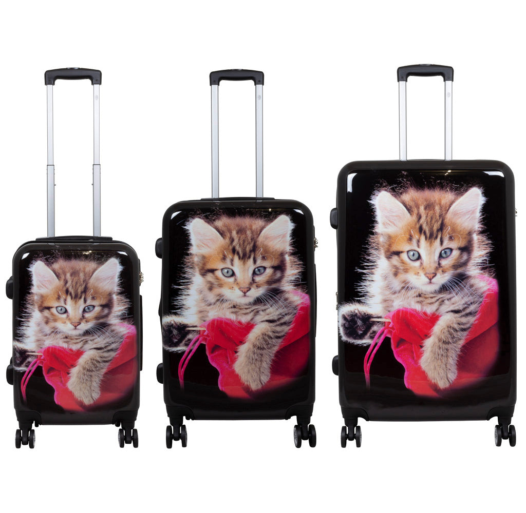 Motivkoffer und Kofferset 3tlg Katze