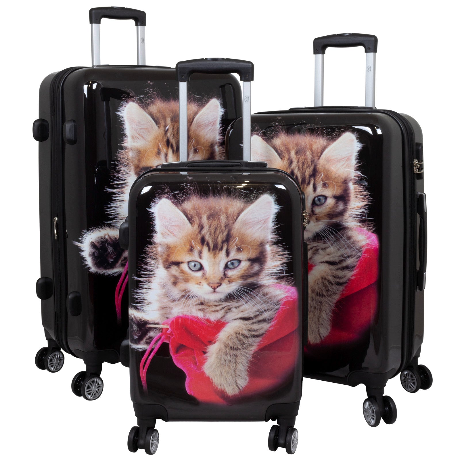 Motivkoffer Design Katzen-Baby mit Wollknäuel – Reisekoffer mit Motiv – Hartschale ABS/Polycarbonat – S M L – leicht & robust