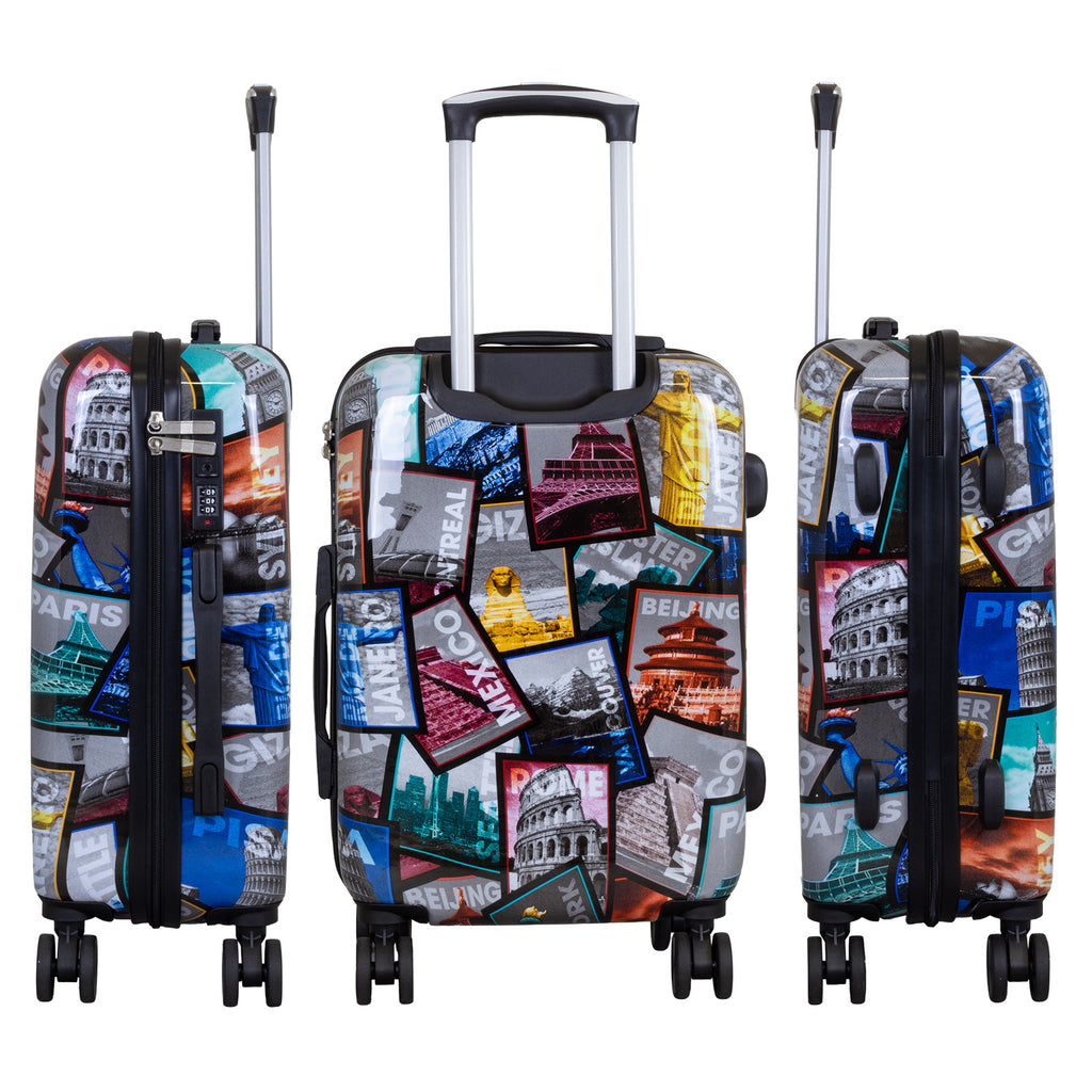 Hartschale Motiv-Kofferset 3tlg City Postkarten