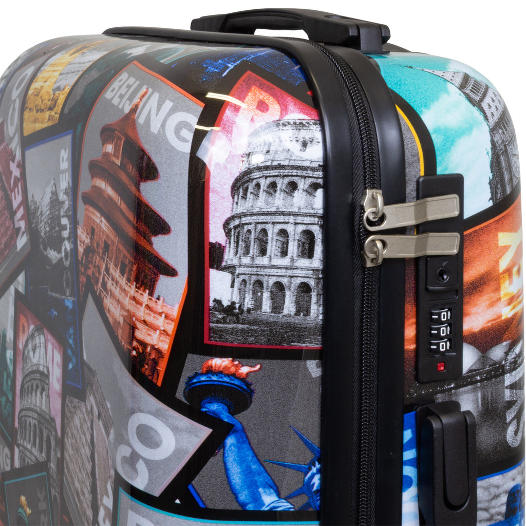 Hartschale Motiv-Kofferset 3tlg City Postkarten