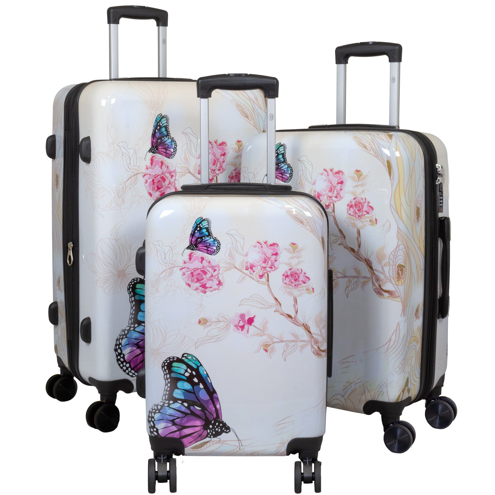 Motivkoffer Design Schmetterling – Reisekoffer mit Motiv – Hartschale ABS/Polycarbonat – S M L – leicht & robust