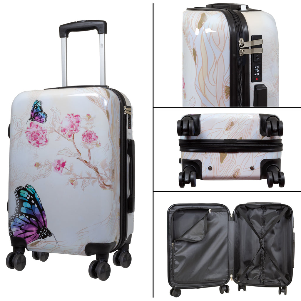 Motivkoffer Design Schmetterling – Reisekoffer mit Motiv – Hartschale ABS/Polycarbonat – S M L – leicht & robust
