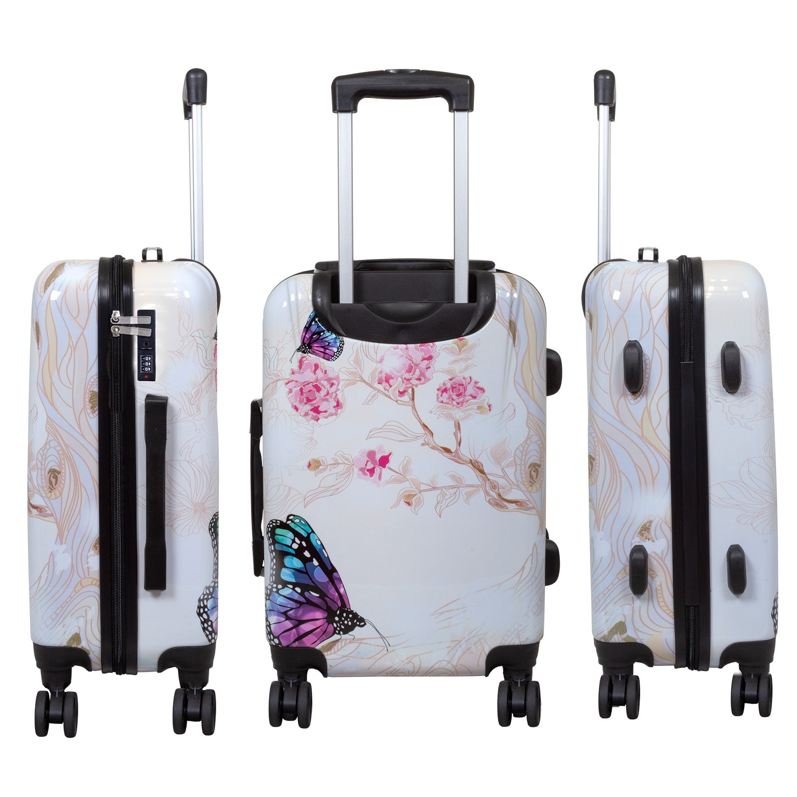 Motivkoffer Design Schmetterling – Reisekoffer mit Motiv – Hartschale ABS/Polycarbonat – S M L – leicht & robust